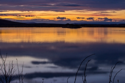 Sonnenuntergang, Mývatn, Island